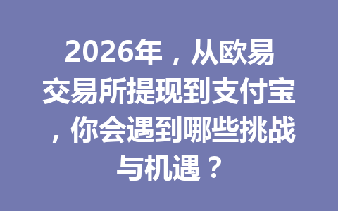 2026年，从欧易交易所提现到支付宝，你会遇到哪些挑战与机遇？